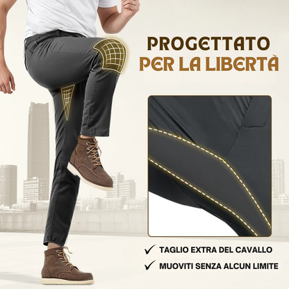 GlideActive - Pantaloni sportivi da uomo con cintura espandibile