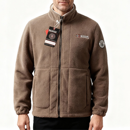 Giacca a doppio strato in pile con cappuccio