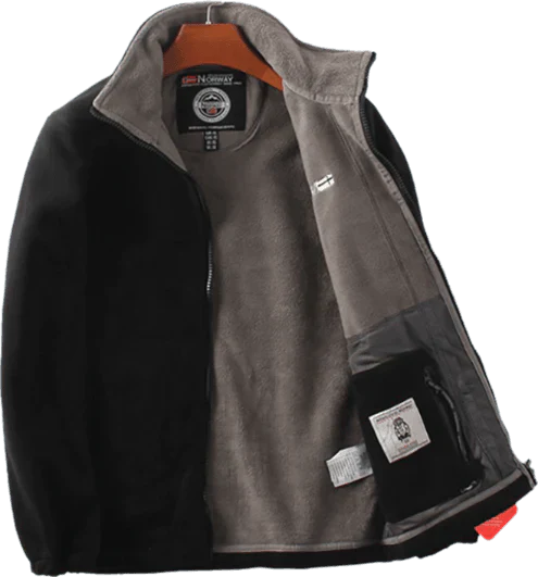 Giacca a doppio strato in pile con cappuccio