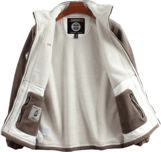 Giacca a doppio strato in pile con cappuccio