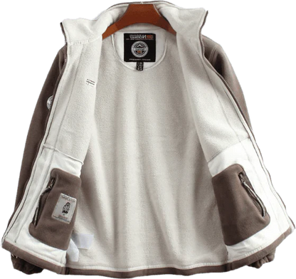 Giacca a doppio strato in pile con cappuccio