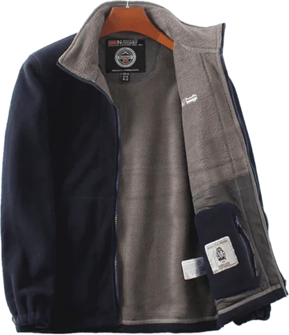 Giacca a doppio strato in pile con cappuccio