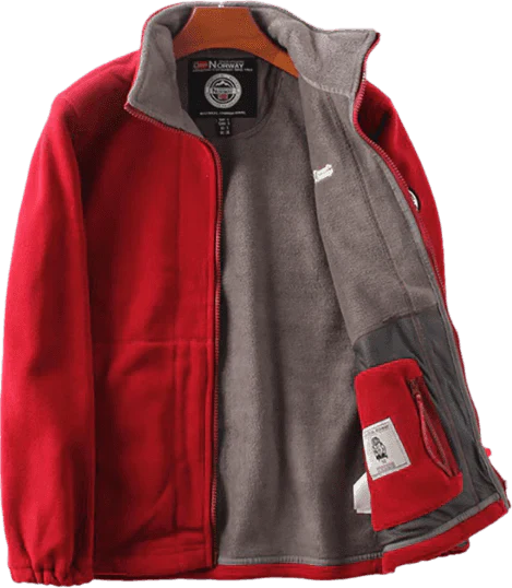 Giacca a doppio strato in pile con cappuccio